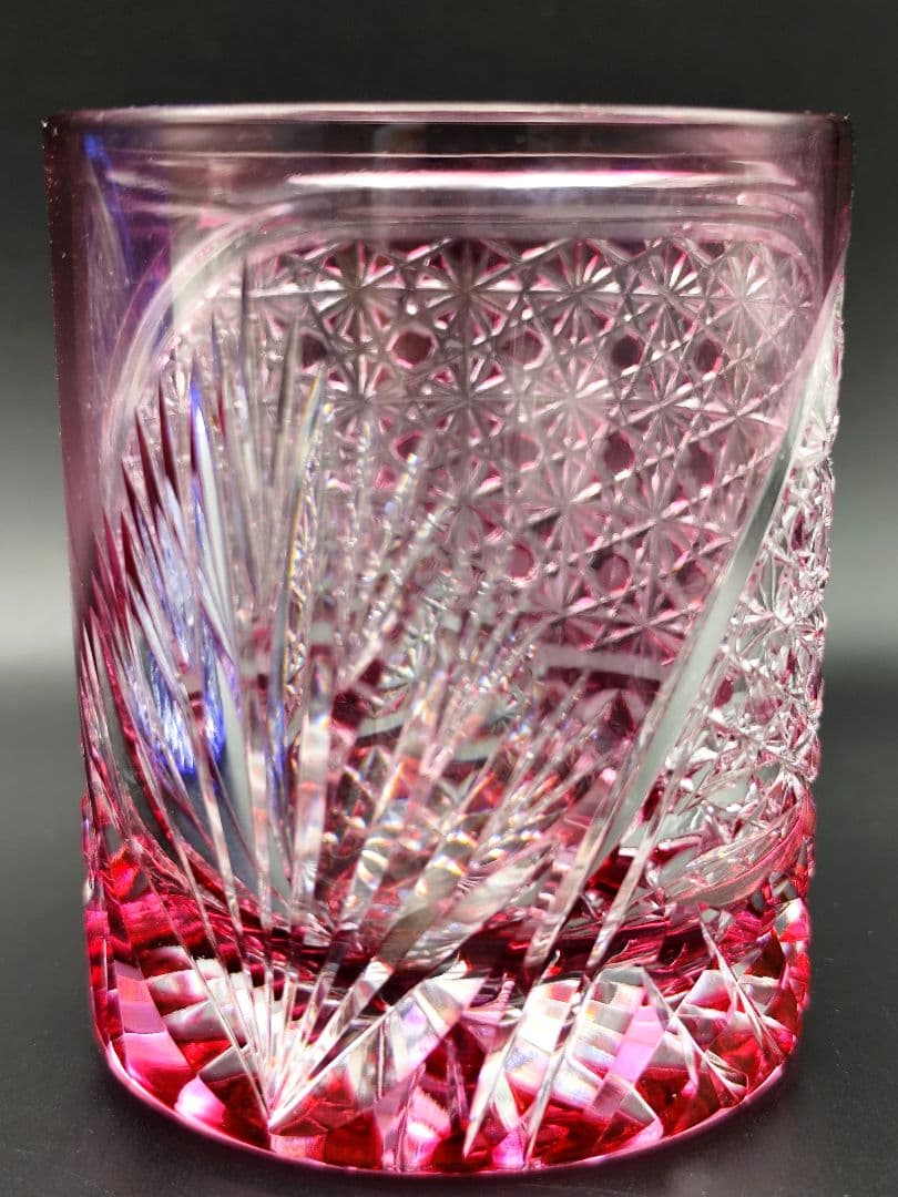 超希少品☆江戸切子 木村泰典 ロックグラス 金赤（切子 江戸切子 薩摩切子）