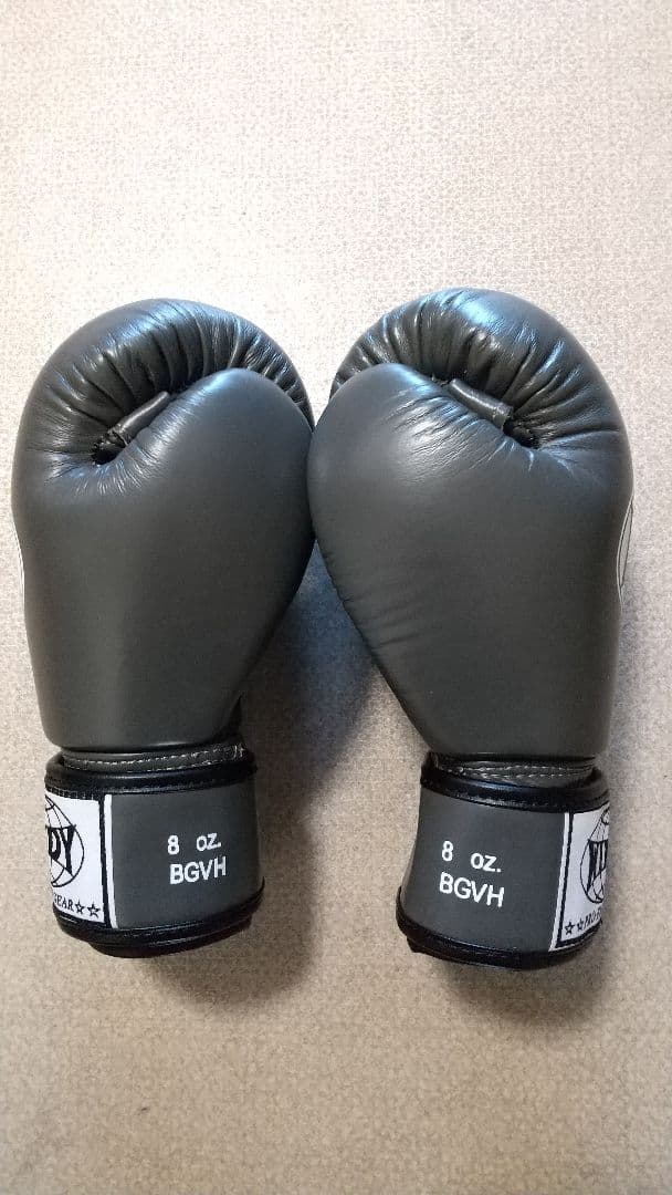 本革製WINDYボクシンググローブ 8oz グレーキックボクシング NNP