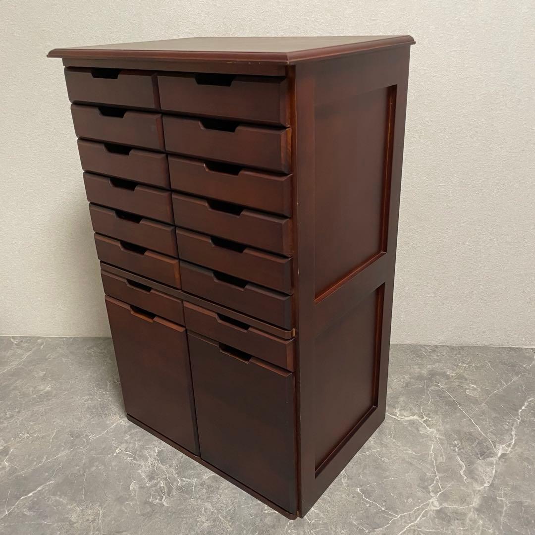書類箪笥　書庫　整理棚 桐製チェスト 8段16杯箪笥 大容量収納