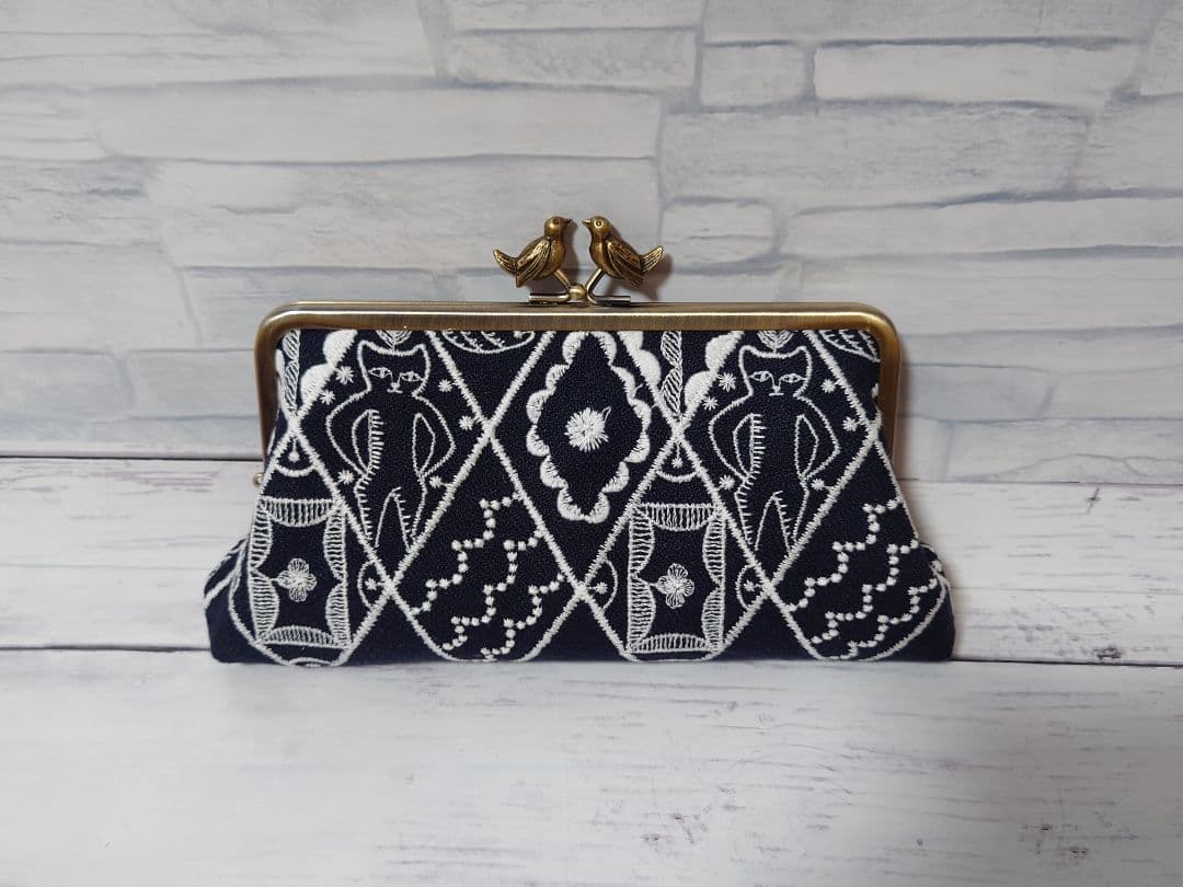 小鳥【navy】symphony 長財布 ミナペルホネン 親子がま口