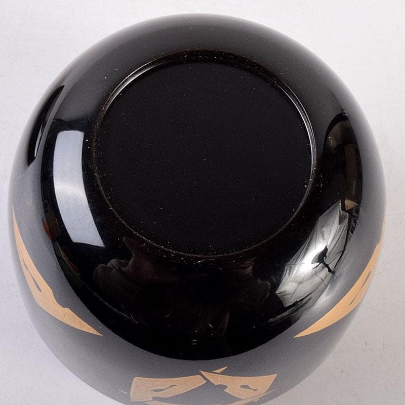 茶道具　輪島塗　喜三誠志作　鱗鶴蒔絵　棗　共箱　V　6914