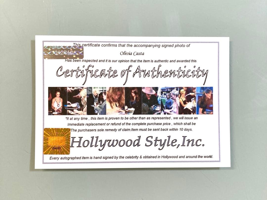 セール中…オリビアカスタ直筆サイン入り2Lサイズ写真…