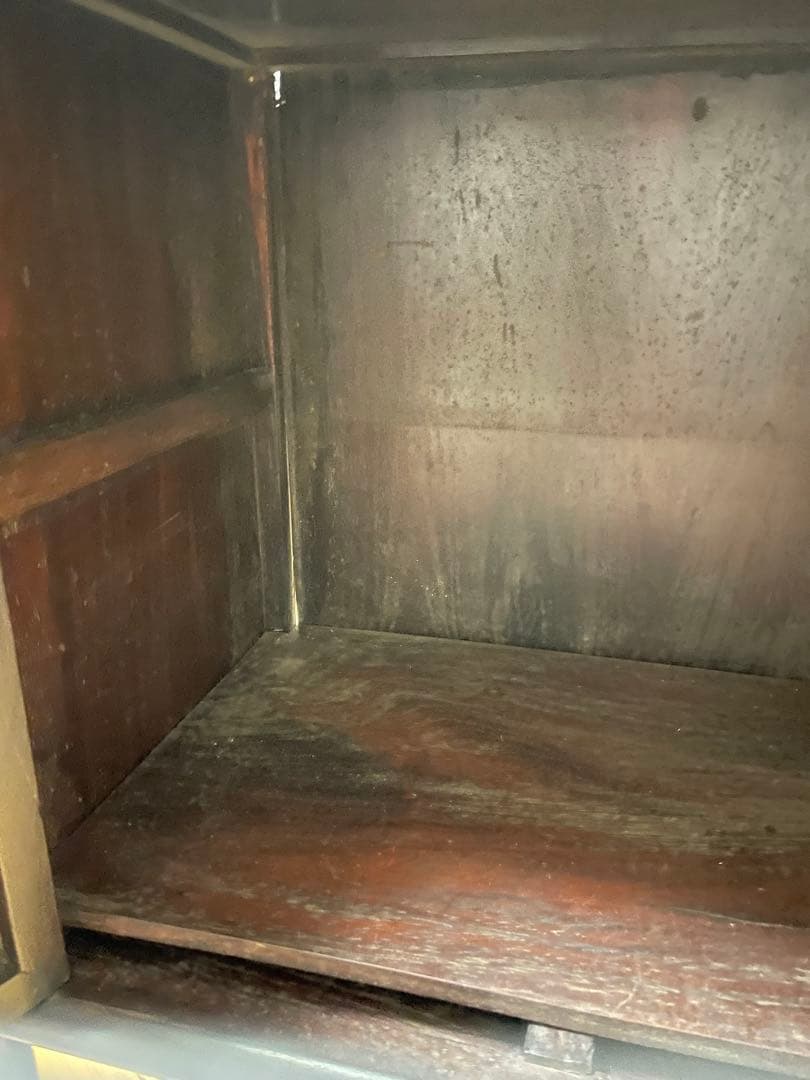 ナ*コ様 木製/漆塗/観音開き/茶箪笥/木工芸/時代/骨董/古美術/茶道/中国/