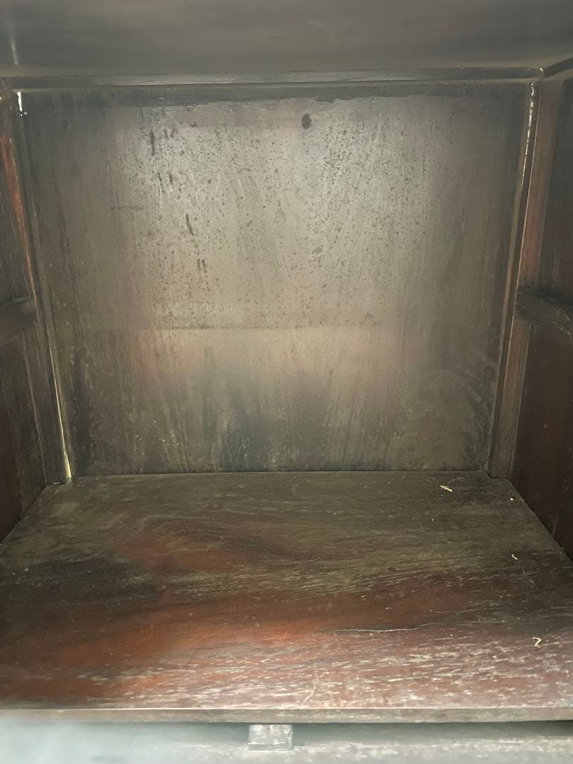 ナ*コ様 木製/漆塗/観音開き/茶箪笥/木工芸/時代/骨董/古美術/茶道/中国/