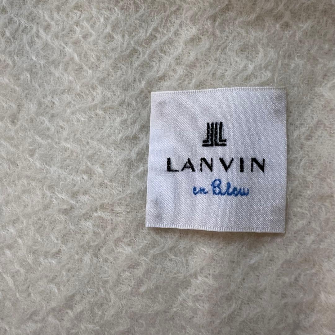 新品未使用 ランバンオンブルー マフラー ホワイトカシミヤ