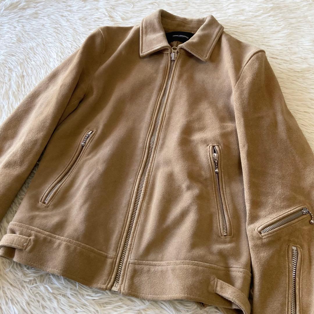 11/15迄✨希少 ナノユニバース 極上 牛革レザー ライダースジャケット M