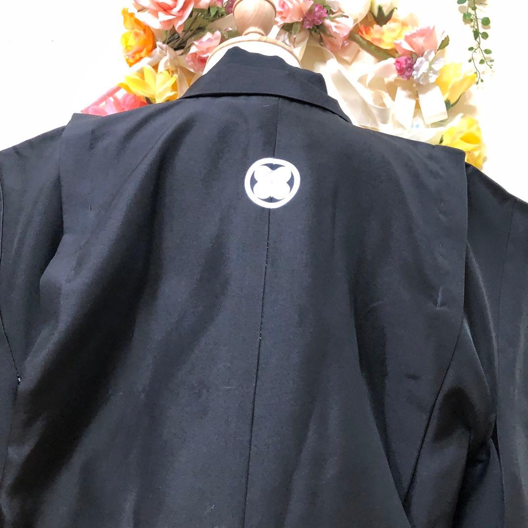 七五三着物五歳‼️完全フルセット‼️黒紋付格上アンサンブル‼️縞人気袴⭐︎日本男子逸品