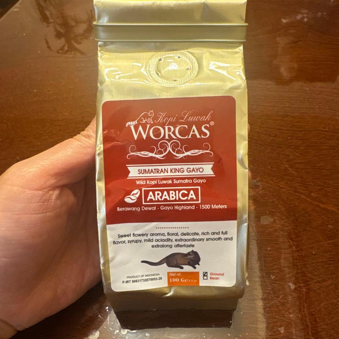 ジャコウネココーヒー豆Luwak coffee 100gx3インドネシア
