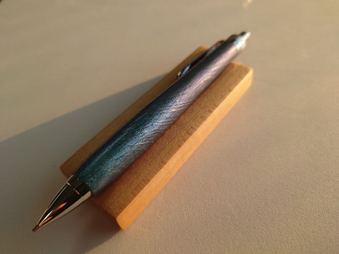欅　シャープペンシル　浮造り　新うるし　変わり漆　拭き漆　ケヤキ　変わり杢
