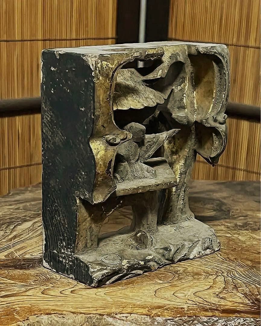 仏教美術 神社仏閣 欄間 残欠 装飾部品 希少 金彩 飾り木彫り