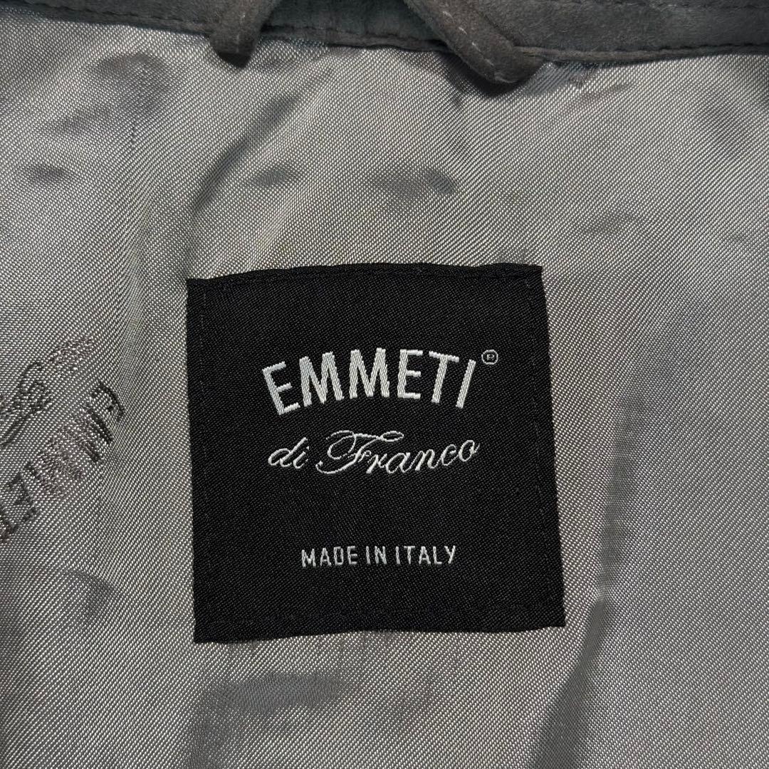 EMMETI エンメティ シングルライダースジャケット 山羊革 グレー XL相当