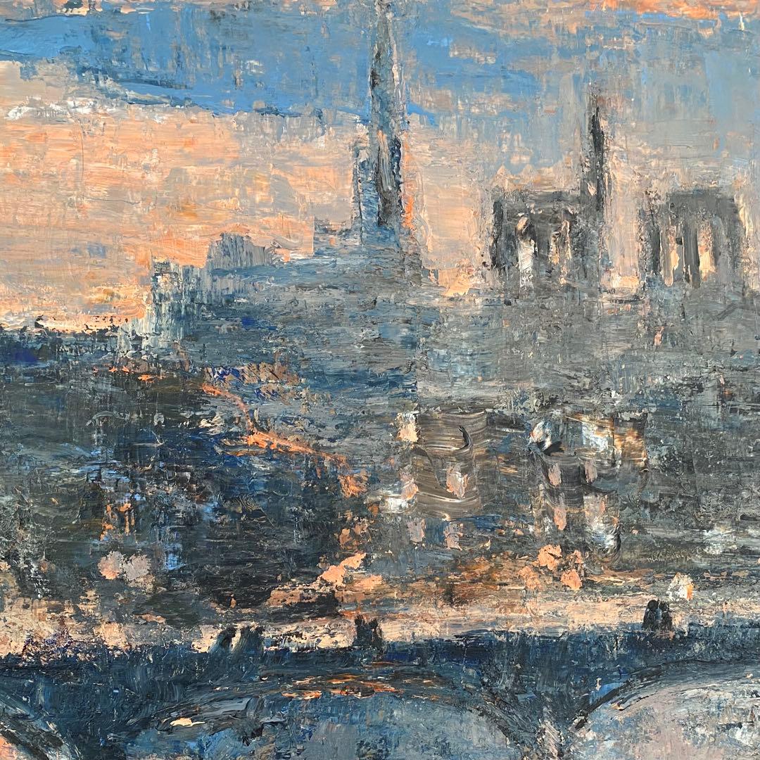 【美品♥️】 パリ 油絵 セーヌ川 橋 ⭐︎ フランス購入 絵画 ⭐︎ Paris ♪