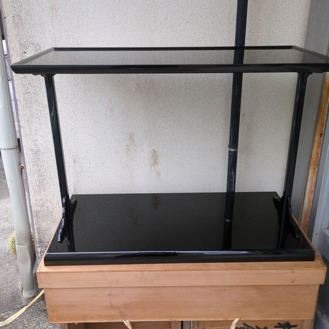 及台子 在銘 輪島塗 真塗 組み立て式 茶道具 茶道 棚 お点前 木箱 美品