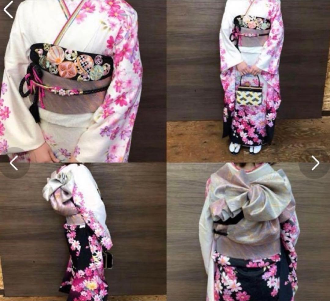 振袖セット 黒　白　中古