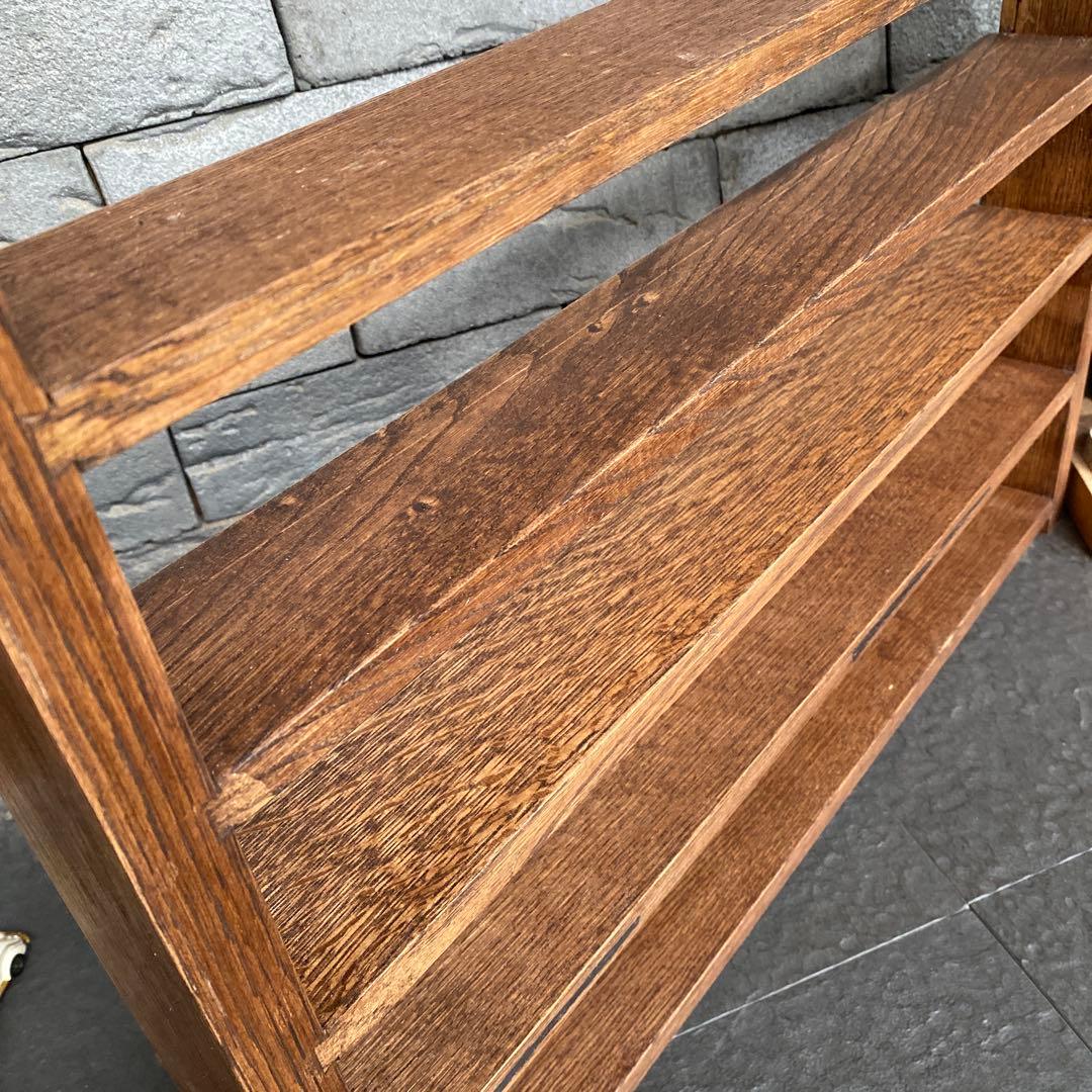 男前木製オープンシェルフ　手作り飾り棚　ホワイトオーク無垢材