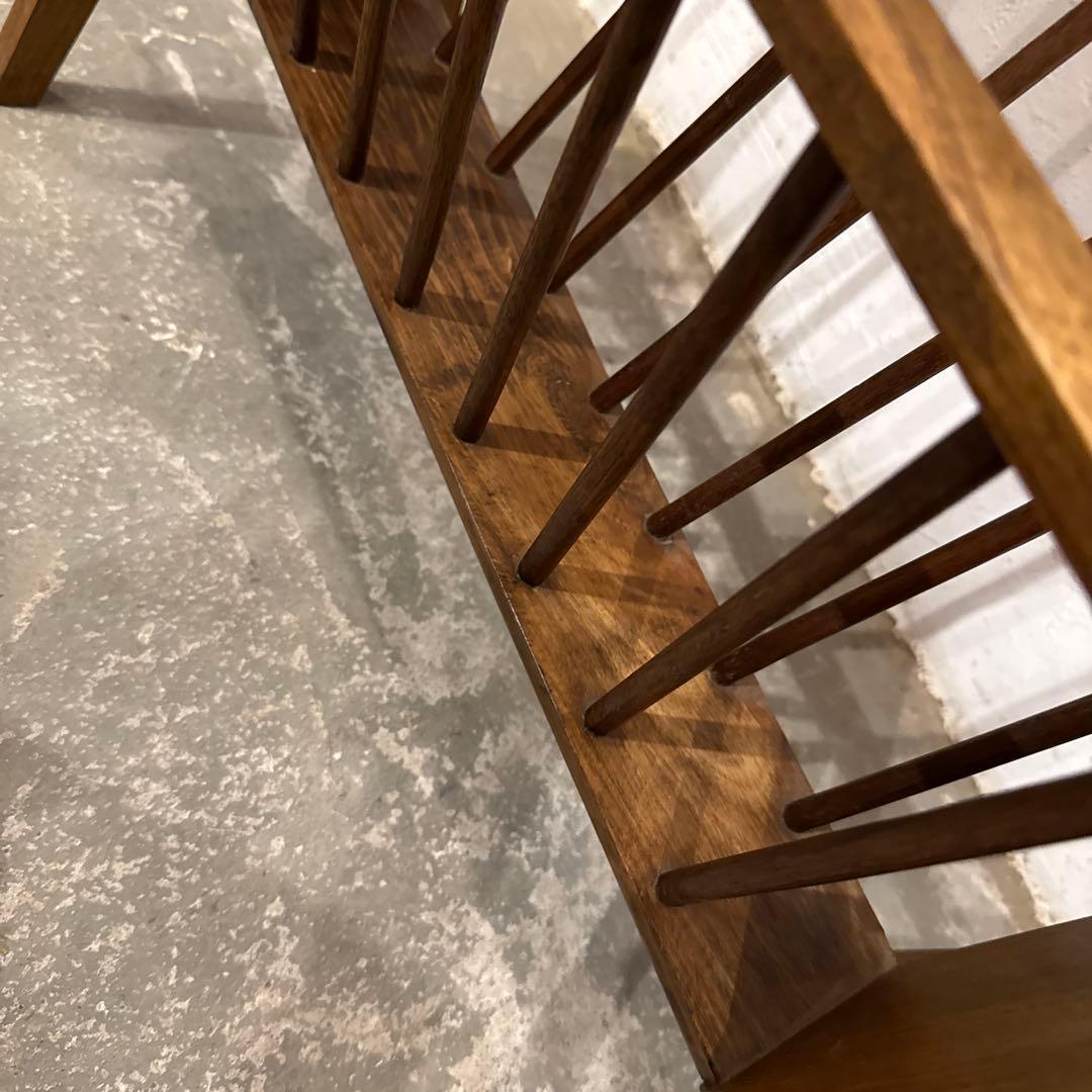 みずほヴィンテージ　木製サイドテーブル　マガジンラック付き