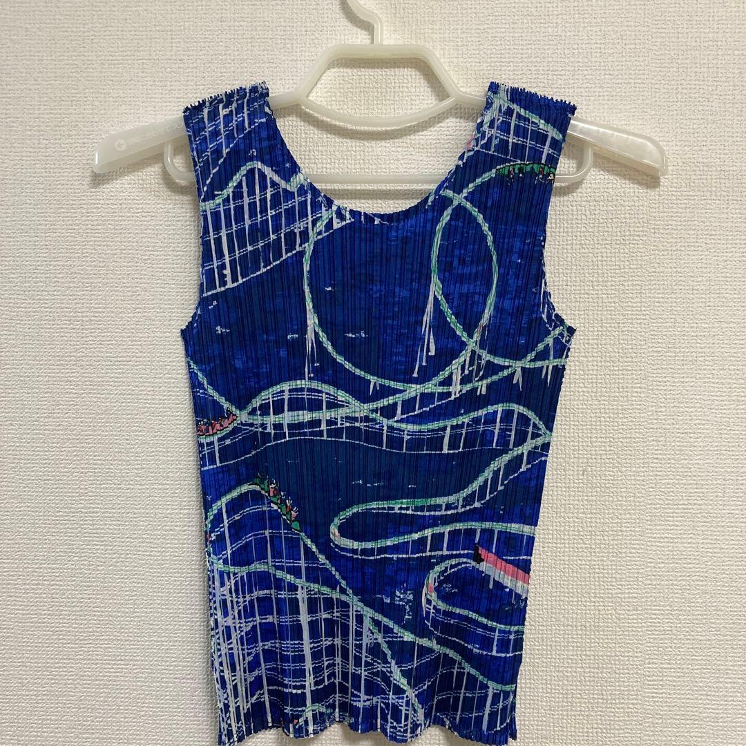 イッセイミヤケプリーツプリーズジェットコースター柄美品