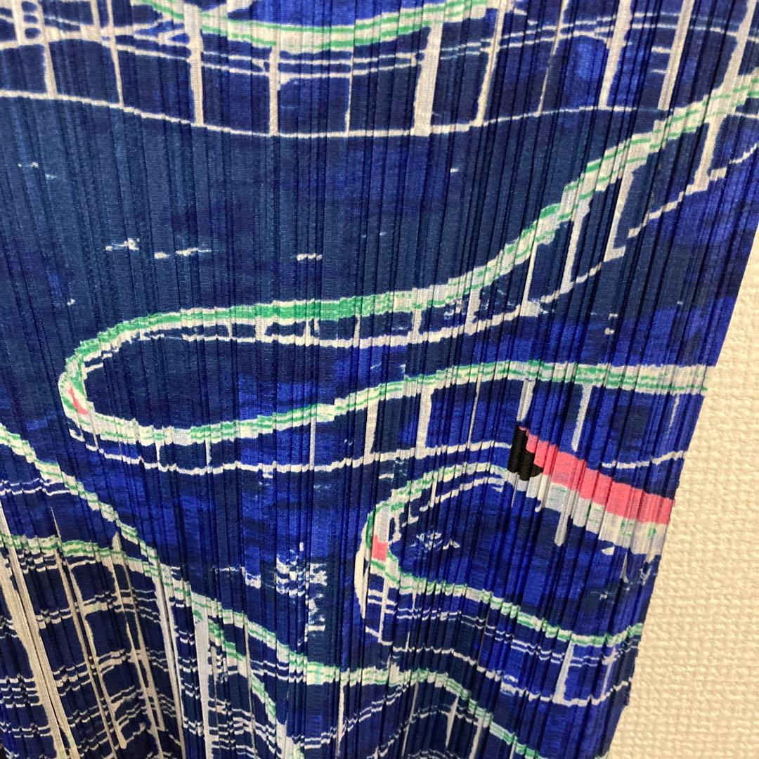 イッセイミヤケプリーツプリーズジェットコースター柄美品