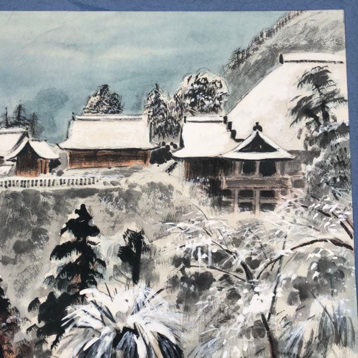 最終値下げ【水墨画】三水公平/雪の清水寺/世界遺産/京都/真作/墨絵/絵画