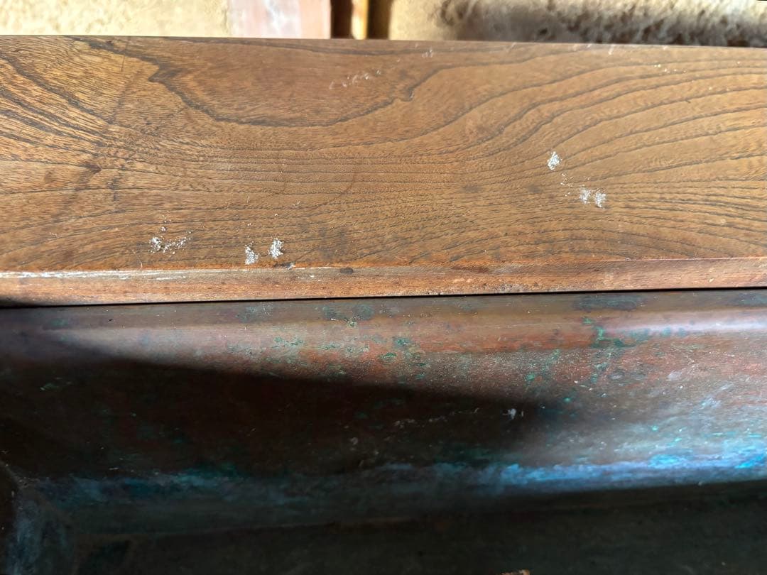 関西長火鉢　銅板落とし囲炉裏　五徳付き手炙り　古民具