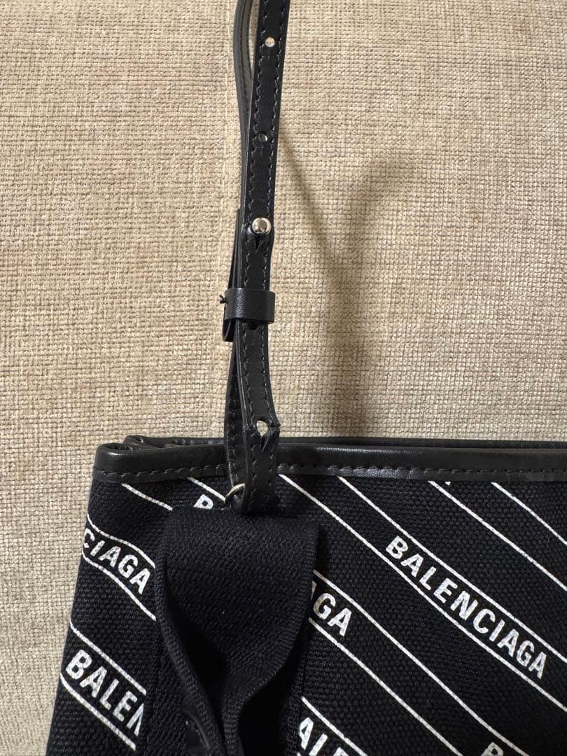 BALENCIAGA バレンシアガ ロゴ総柄 ミニトートバッグ ブラック