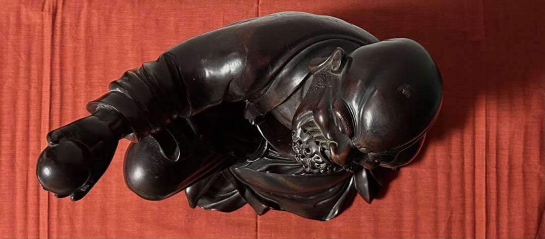 中国 時代 銘木紫檀 羅漢坐像 阿羅漢 座像 10kg 高さ43.5cm