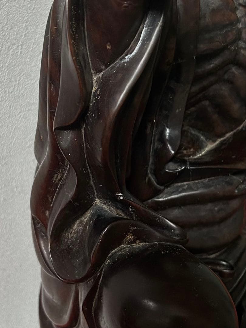 中国 時代 銘木紫檀 羅漢坐像 阿羅漢 座像 10kg 高さ43.5cm