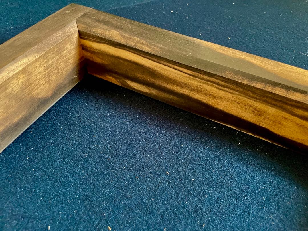 割引❣️【未使用 美品】「母」 縞柿 黒柿 炉縁 共箱 茶道具 （901B②）