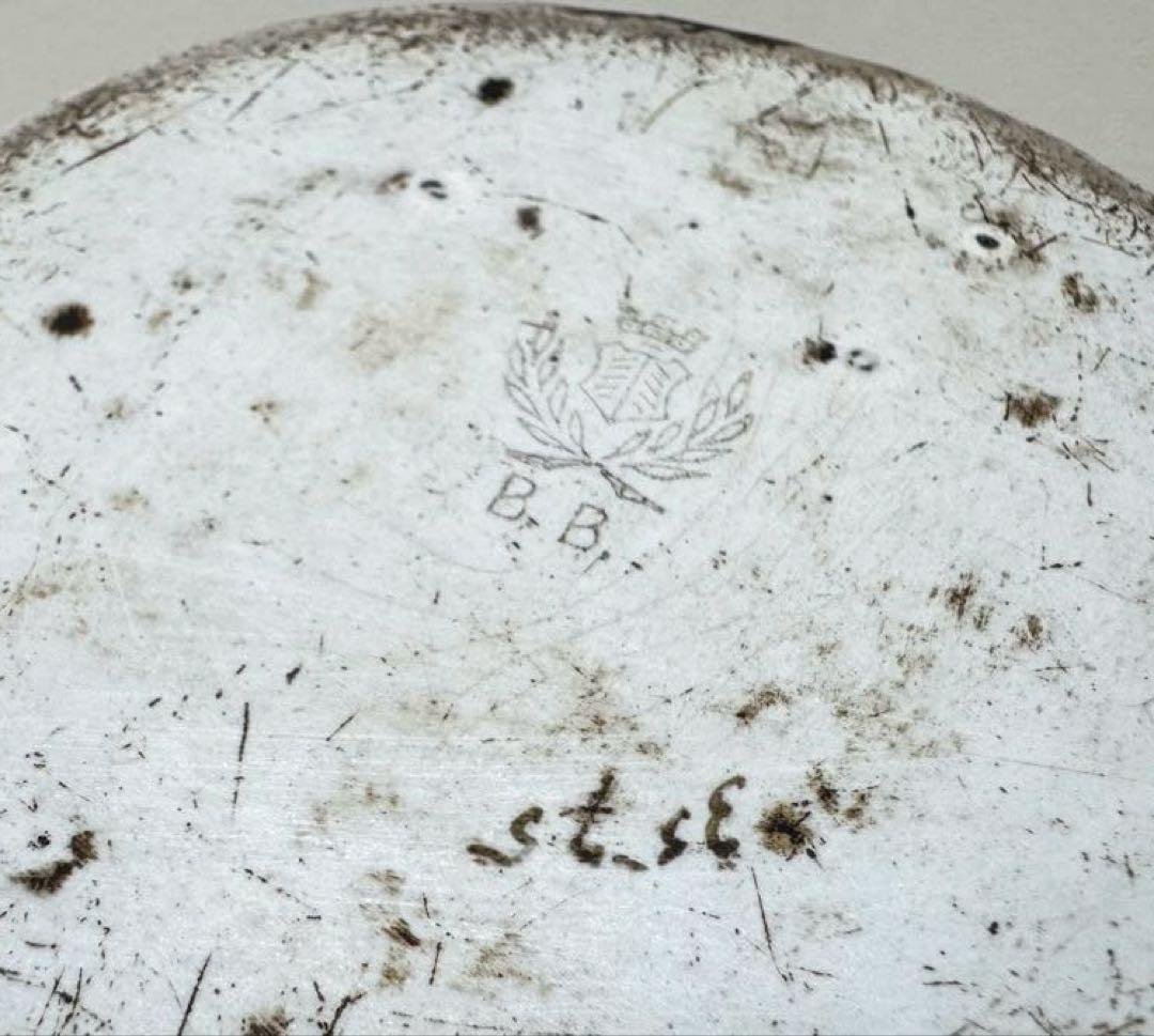 フランスアンティーク BB社 エナメル ホーローポット 薔薇柄 ショコラティエ