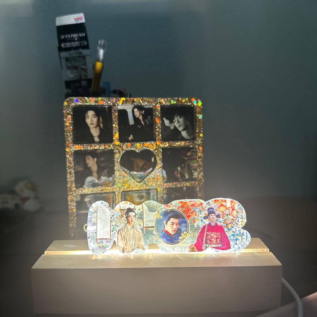 肖戦 厚いレジン置物です&バッグチャームに&ナイトライトにもなります❣️9点セット