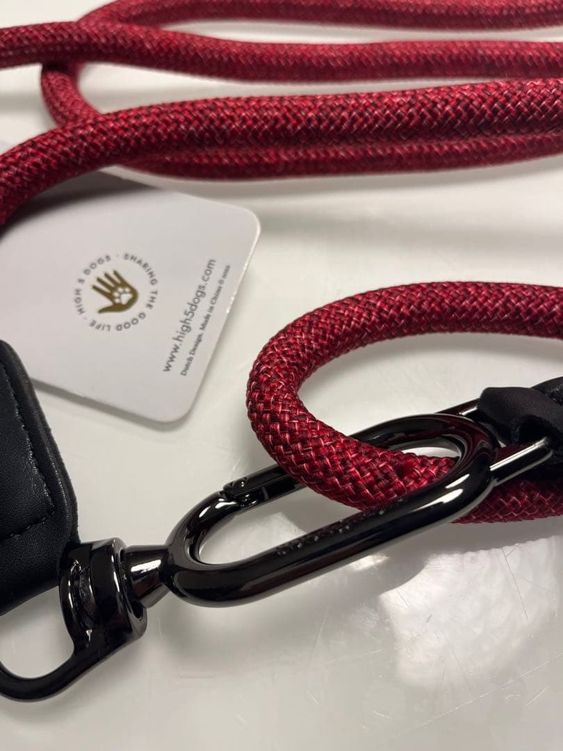 HIGH 5 DOGS ハンズフリーリーシュ　13㎜(Black Red)