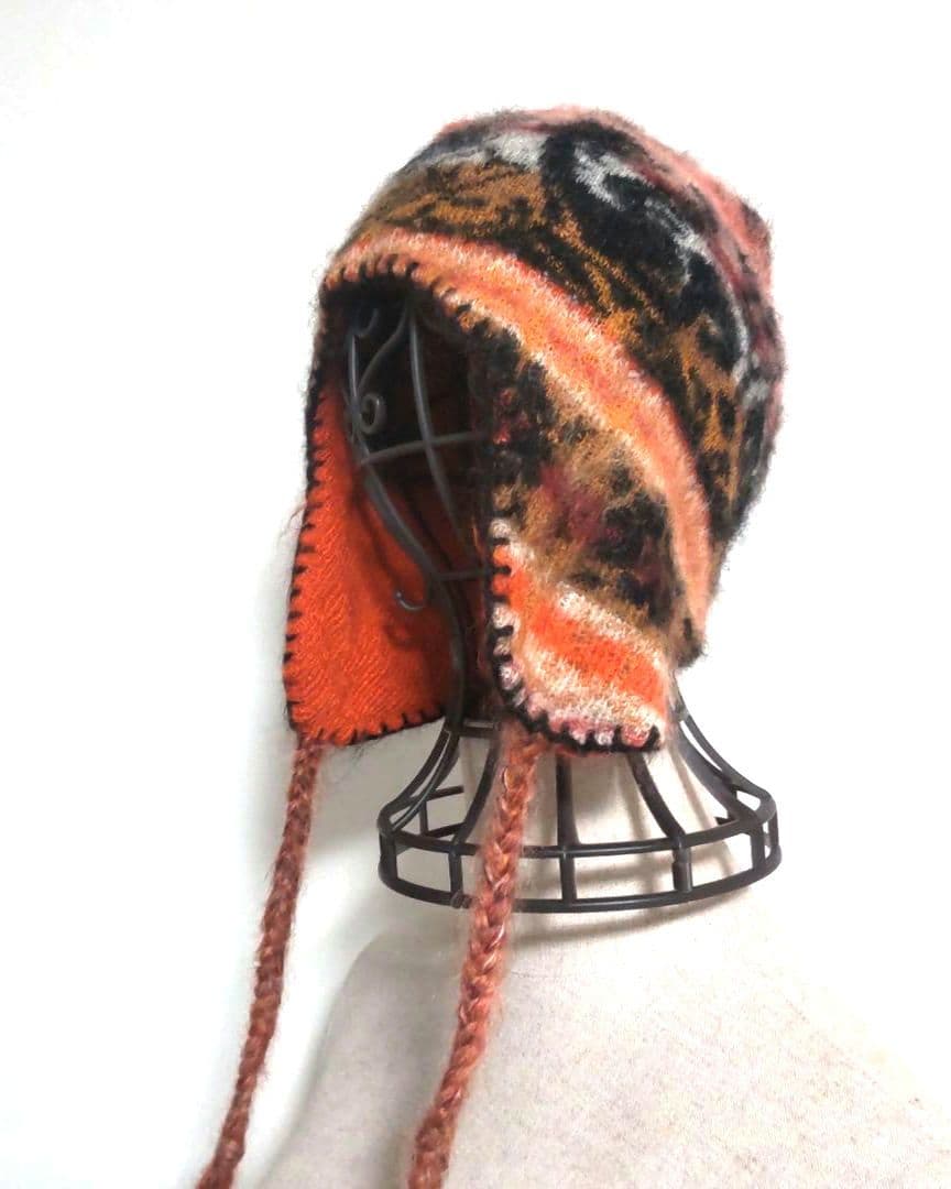 ヴィヴィアンウエストウッド ウール 耳付きニット帽 フリンジ 希少