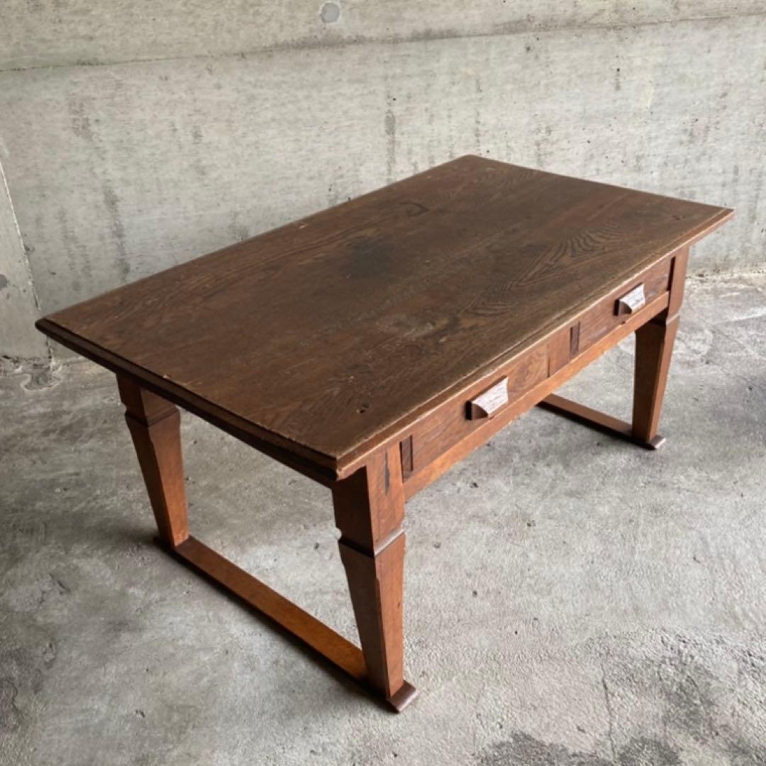 古い味のある文机 座卓 テーブル 引き出し 木製 和風 家具 古道具 レトロ