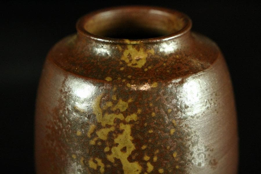 茶道具 備前 肩衝 茶入 共箱(K-LC665)