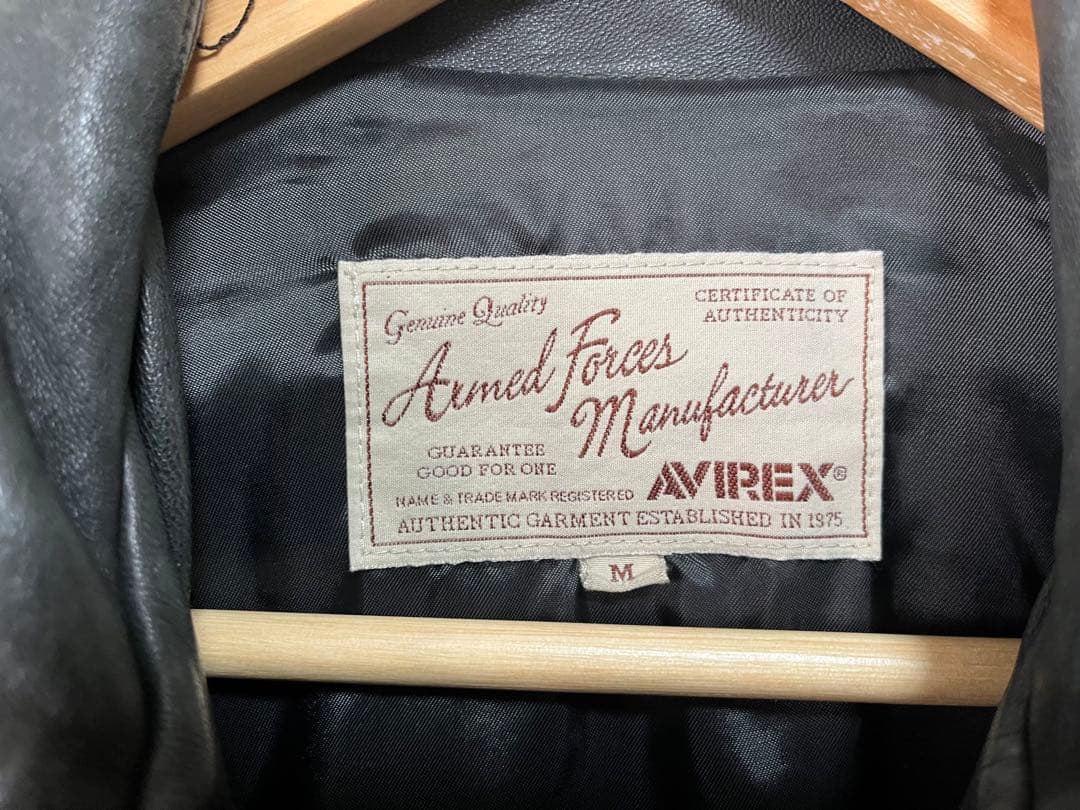 AVIREX ブラック シングルライダースジャケット M