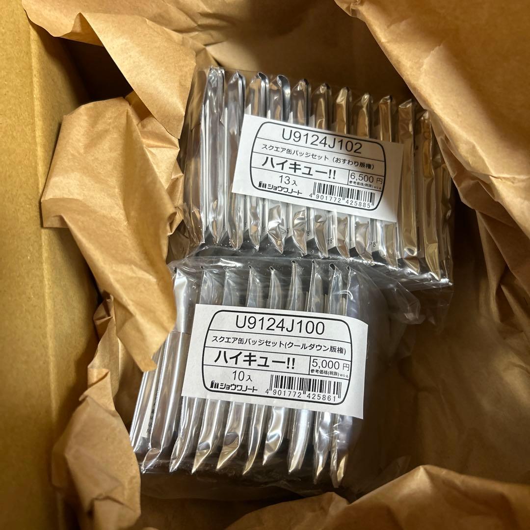 ハイキュー スクエア 缶バッジ クールダウン おすわり 2種セット　セブンネット