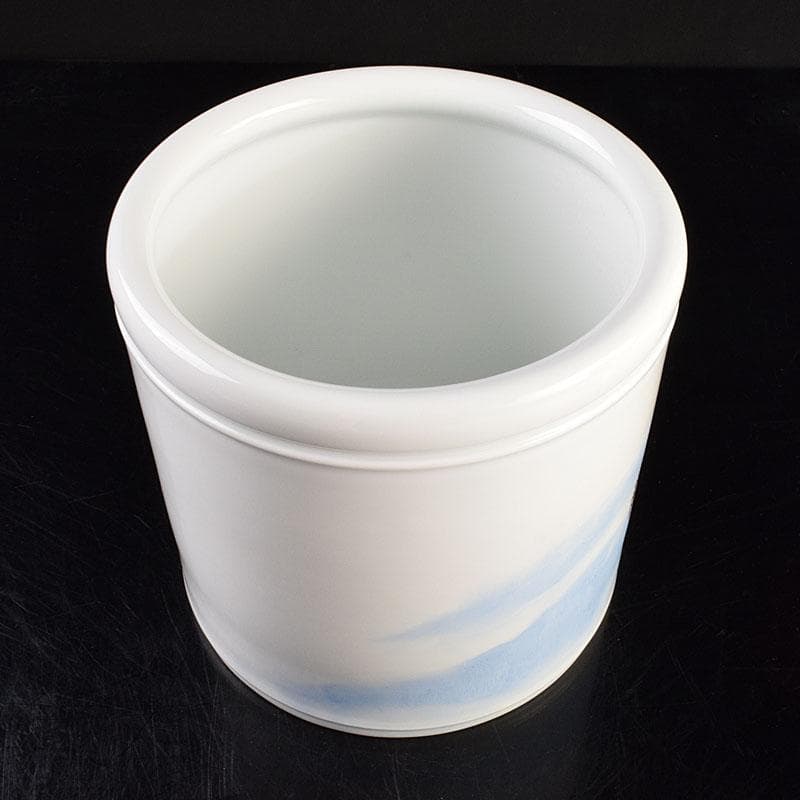 中国　景徳鎮製　徐江雲作　新彩筆筒　作品證書付　共箱　M　R9381H