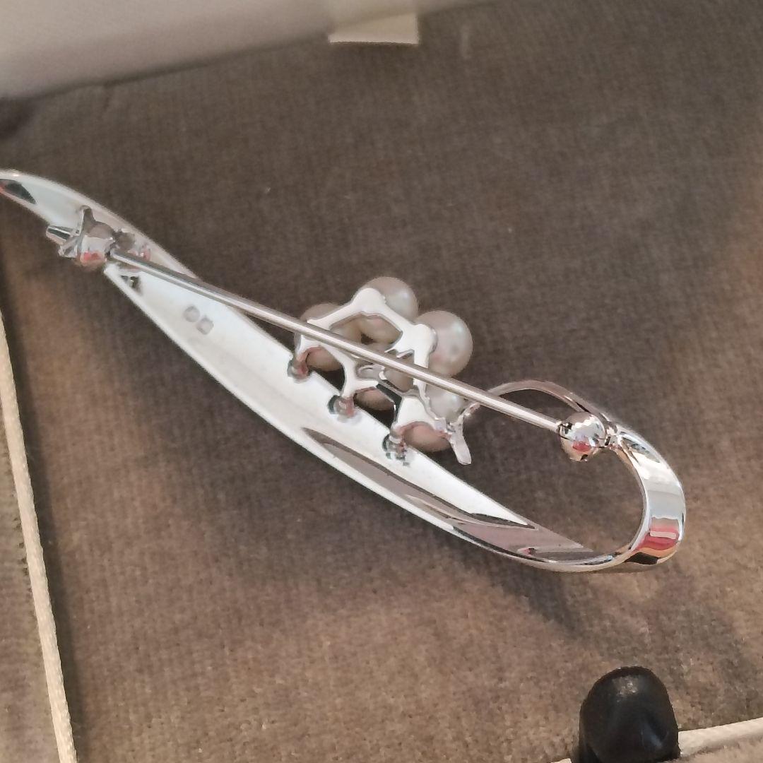 ミキモト　パール　ブローチ ベビーパール　大振り　SV