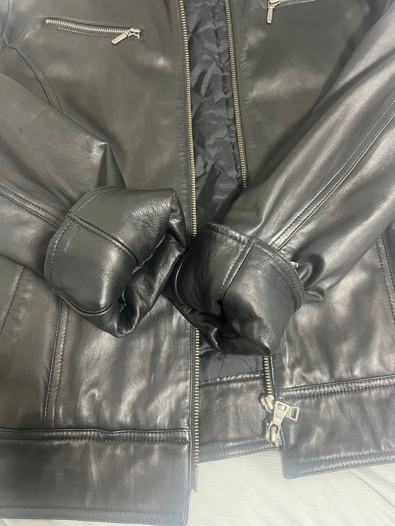 バーバリーブラックレーベル　ラムレザーライダースジャケット　ブルゾン