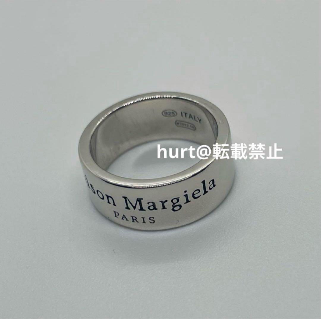 【新品外箱あり】メゾンマルジェラ ワイド ロゴ リング 19号相当 幅8mm