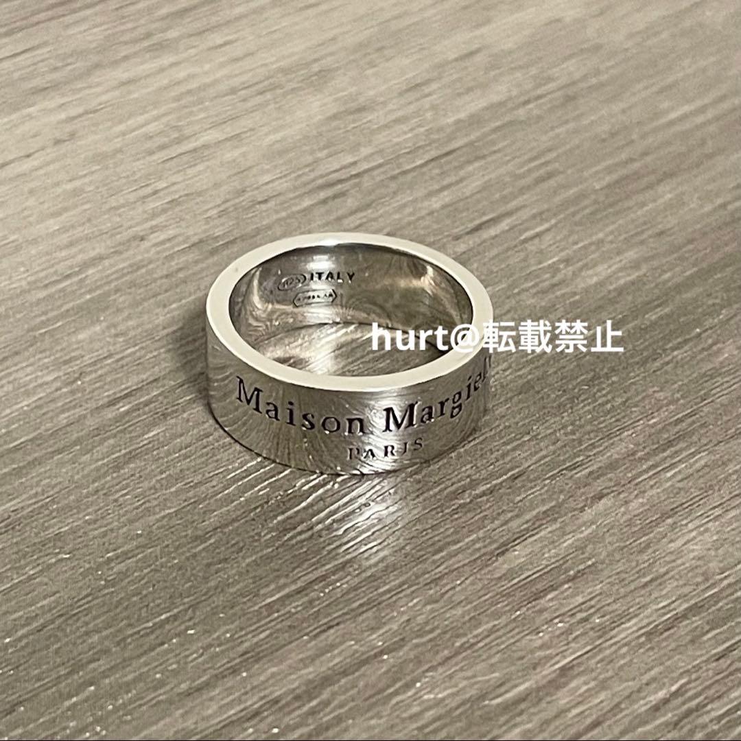 【新品外箱あり】メゾンマルジェラ ワイド ロゴ リング 19号相当 幅8mm