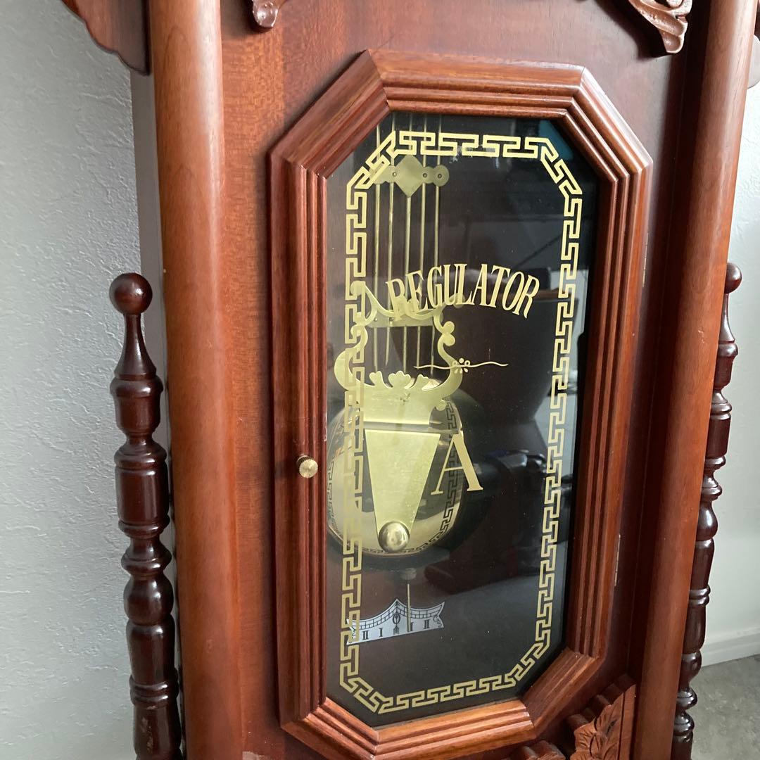 beacon 掛時計 木製 ボンボン ゼンマイ式 木彫 特大 126㎝ 貴重