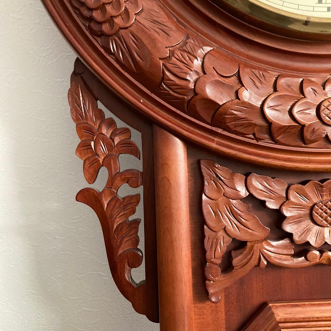 beacon 掛時計 木製 ボンボン ゼンマイ式 木彫 特大 126㎝ 貴重