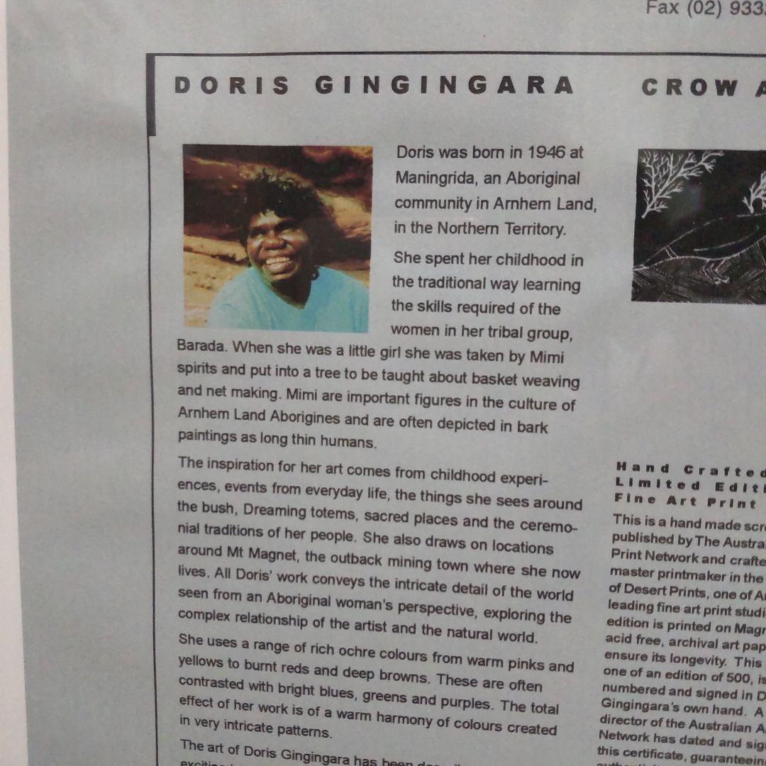 シルクスクリーン作品　直筆サインあり doris gingingara