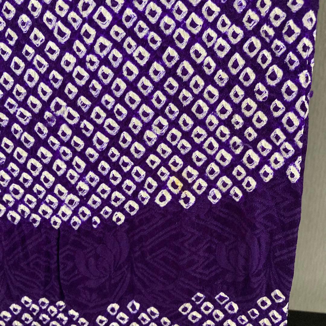 たべたいこ様 振袖 総絞り 鹿子絞り 紫単色 裄68 素敵なデザインT-5076