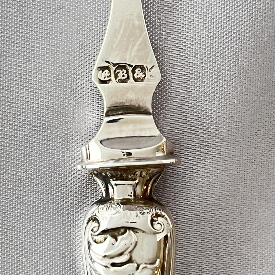 【英国】【純銀ハンドル】プレザーブスプーン / ピクルスフォーク /バターナイフ