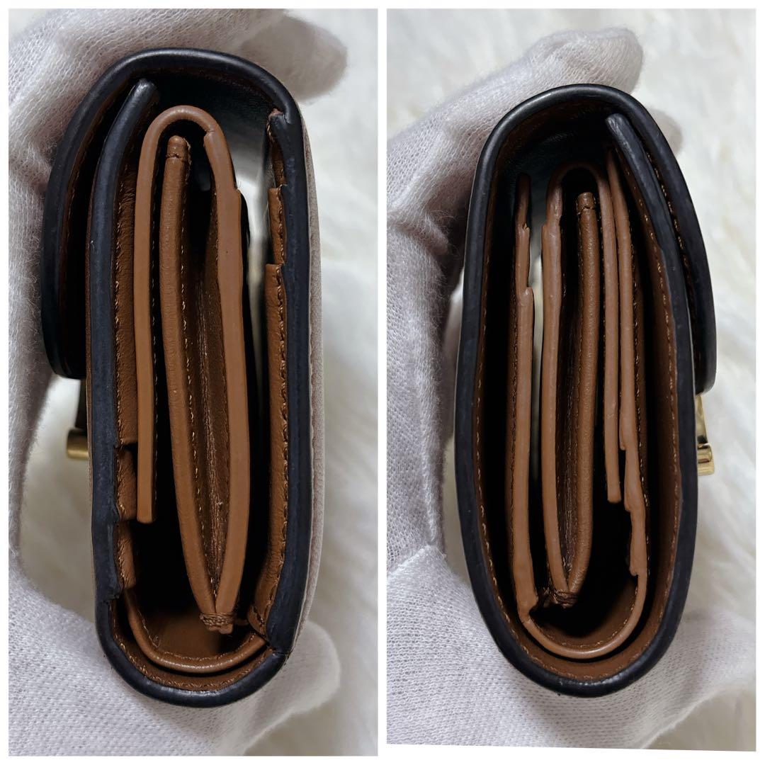 美品✨CELINE トリオンフ スモールフラップウォレット 三つ折り ブラウン