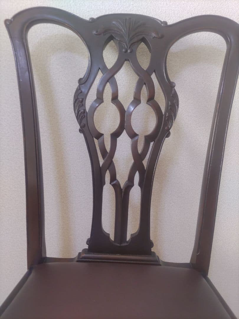 ②イギリス　アンティークチェア　マホガニー　ボール＆クロウ