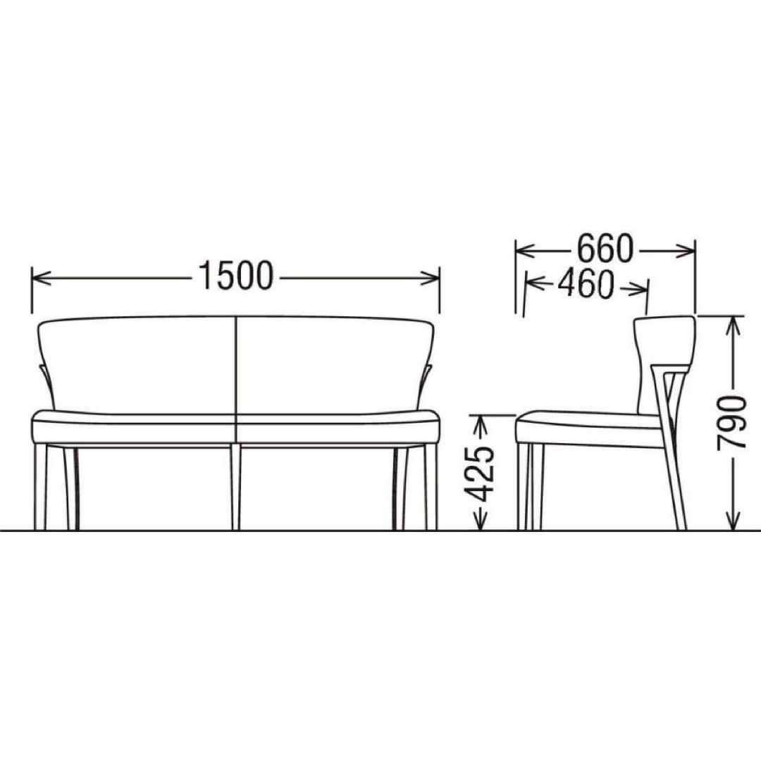 カリモク　ベンチ　特注ラムース生地　CU9453R