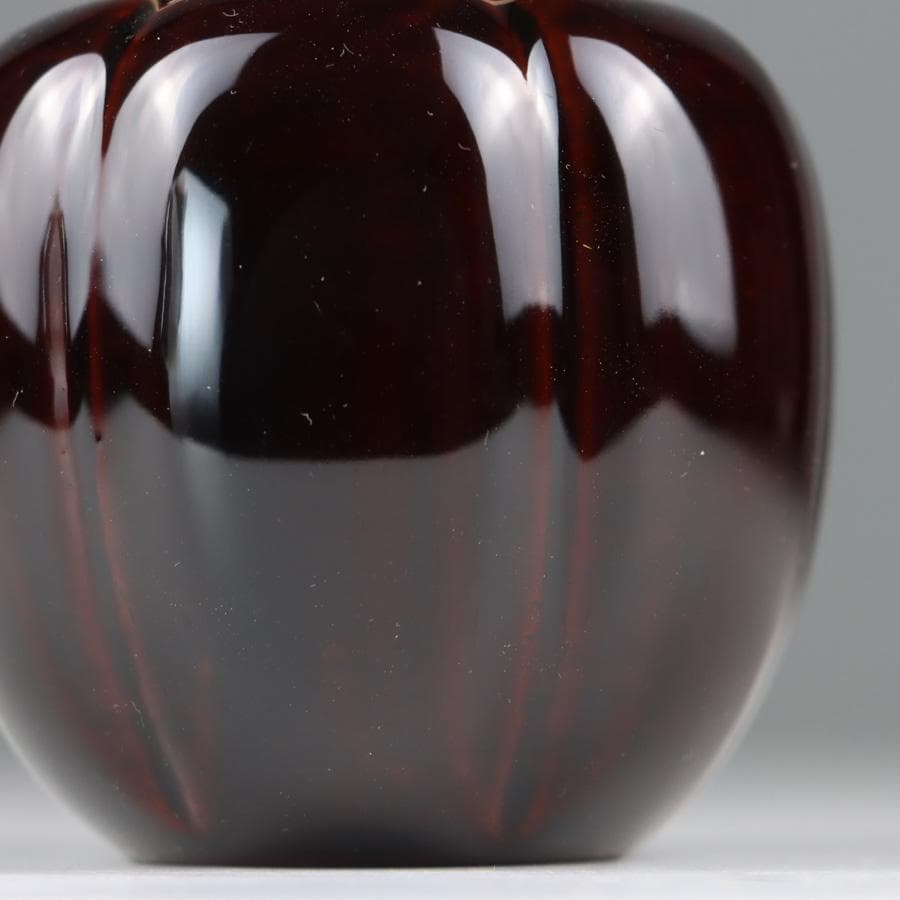 Y2888-3 茶道具 中村宗悦 如心斎好写 阿古陀茶入 共箱・仕覆 　　＃13